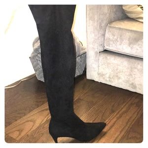 Zara Over-the-Knee Kitten Heel Boots